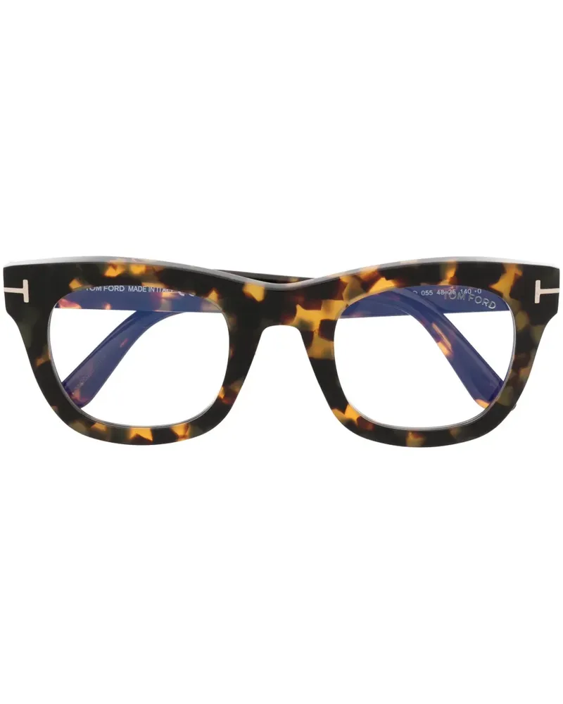 Tom Ford Eckige Brille in Schildpattoptik - Braun Braun