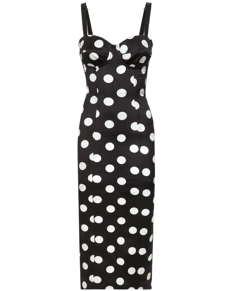 Dolce & Gabbana Kleid mit Polka Dots Schwarz