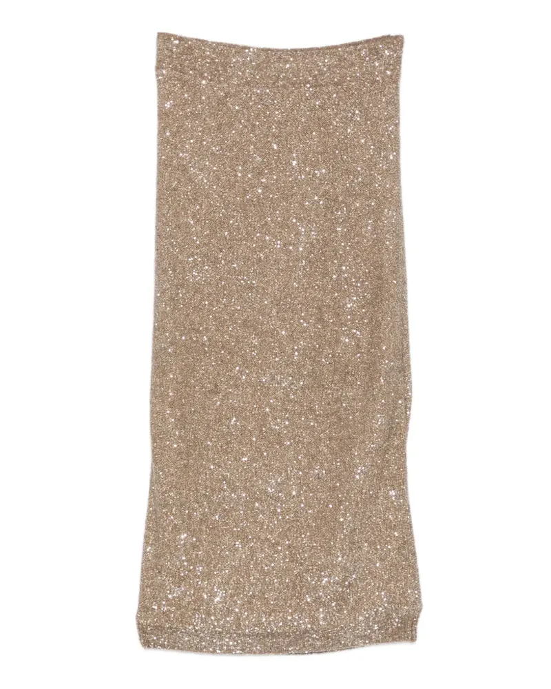 Brunello Cucinelli sequin midi skirt - Nude Nude