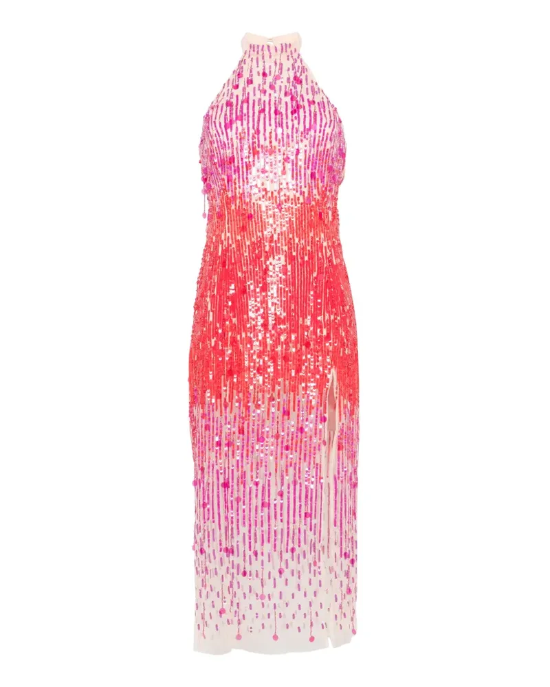 Simona Corsellini sequin-embellished halterneck midi dress - Rosa Rosa