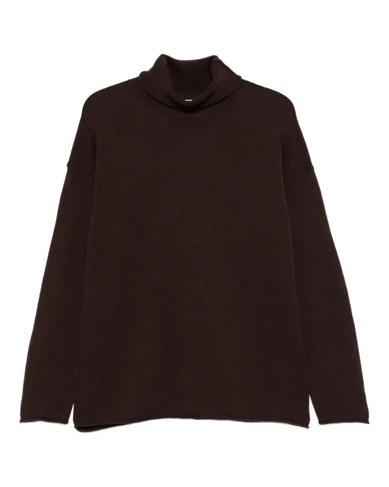 Alpha Studio Rollkragenpullover mit tiefen Schultern - Braun Braun