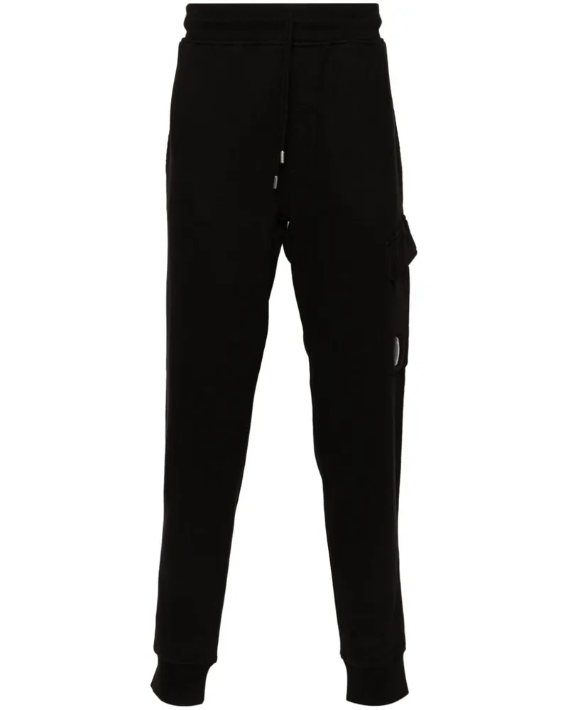 C.P. Company Fleece-Jogginghose mit Linsen-Detail - Schwarz Schwarz