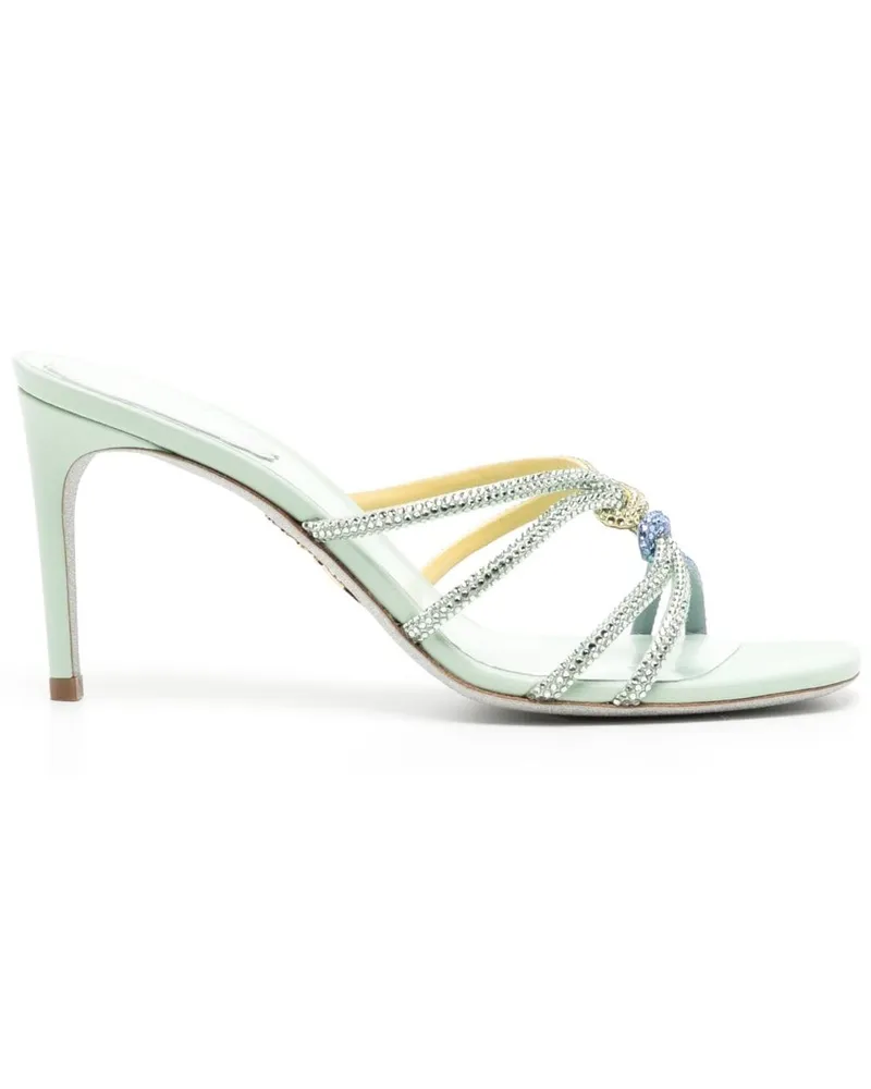 René Caovilla Sandalen mit Kristallen 90mm - Grün Grün