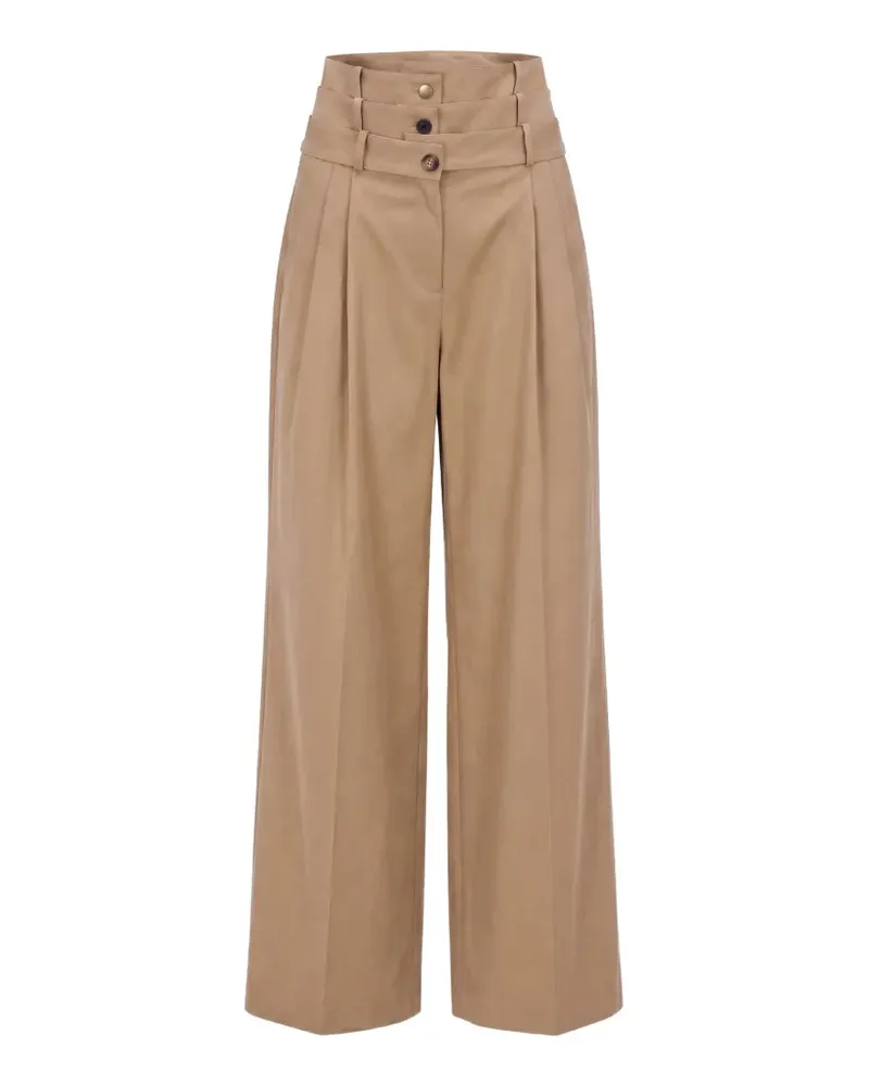 Monse triple-waistband pleated trousers - Nude Nude