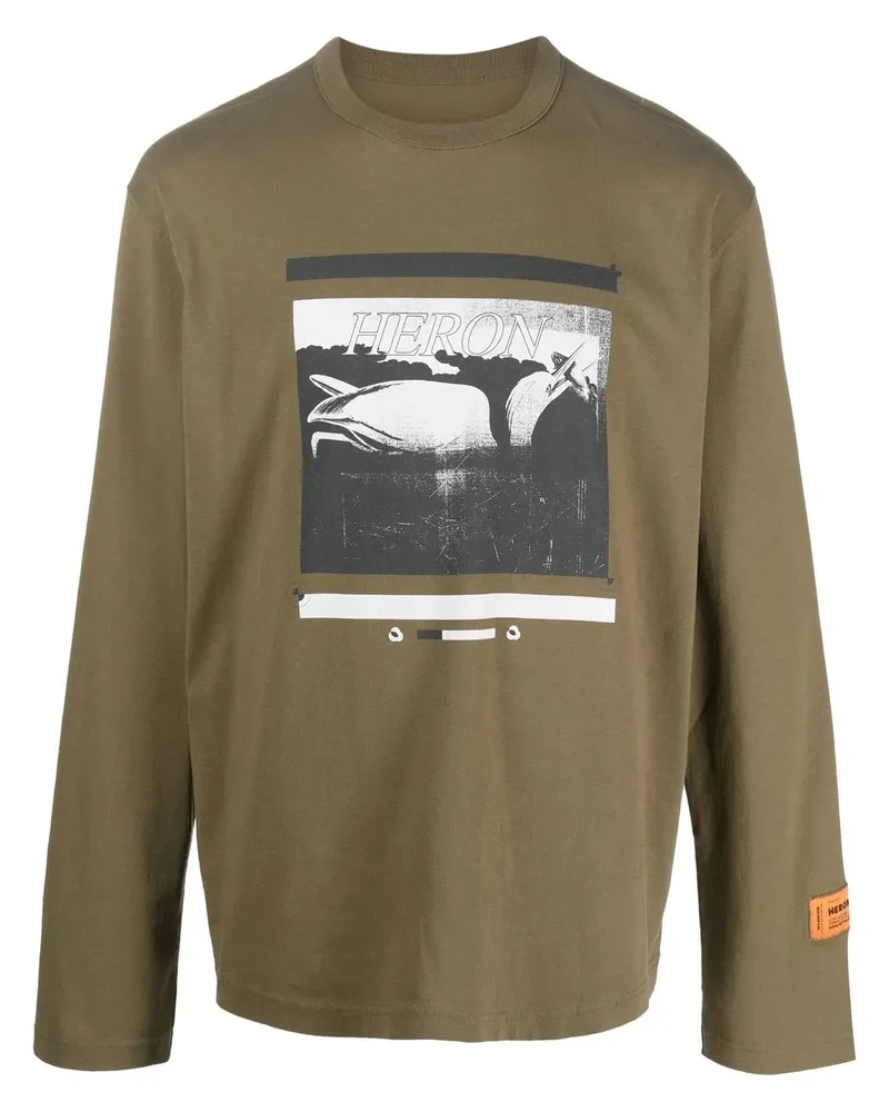 Heron Preston T-Shirt mit Logo-Print - Grün Grün
