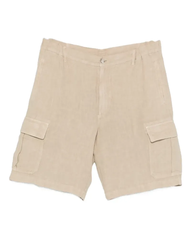 120% Lino belt-loop pocket shorts - Nude Nude