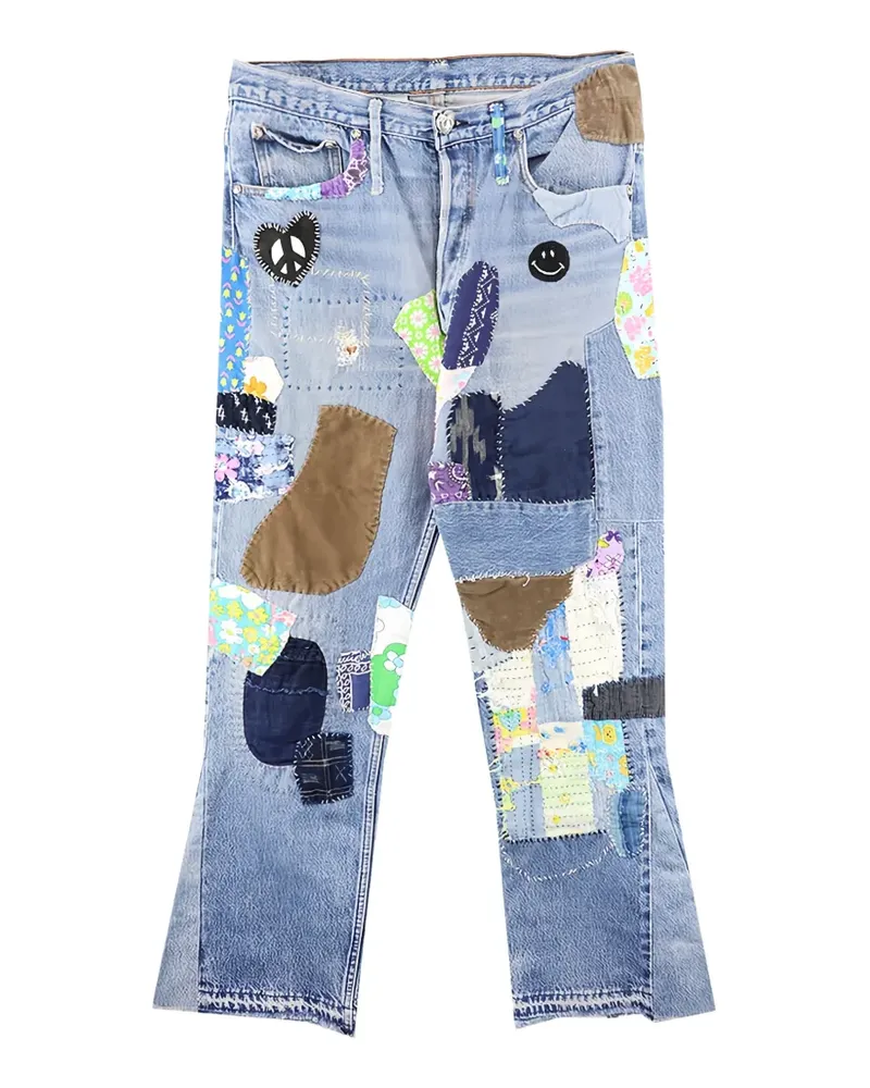 READYMADE Jeans im Patchwork-Look - Blau Blau