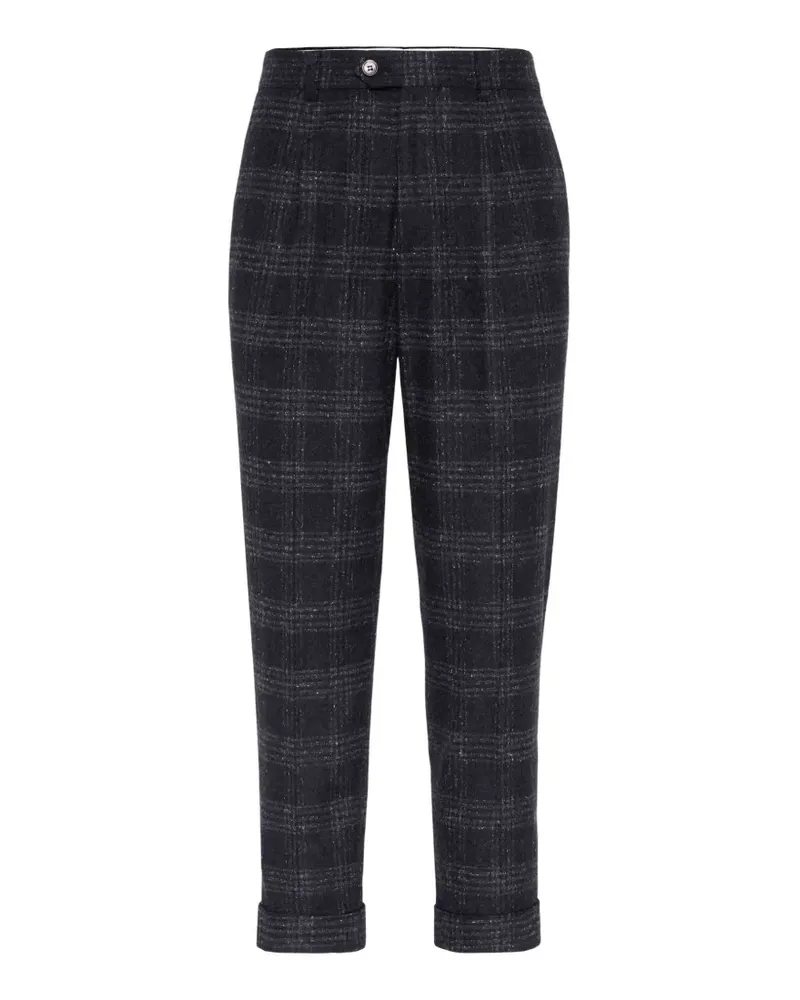 Brunello Cucinelli plaid tailored trousers - Grau Grau