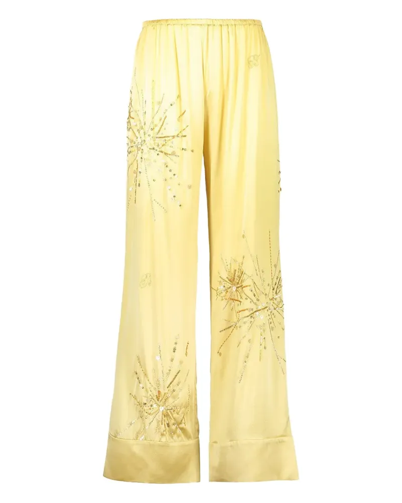 BERNADETTE Louis sparkle-embroidery trousers - Gelb Gelb