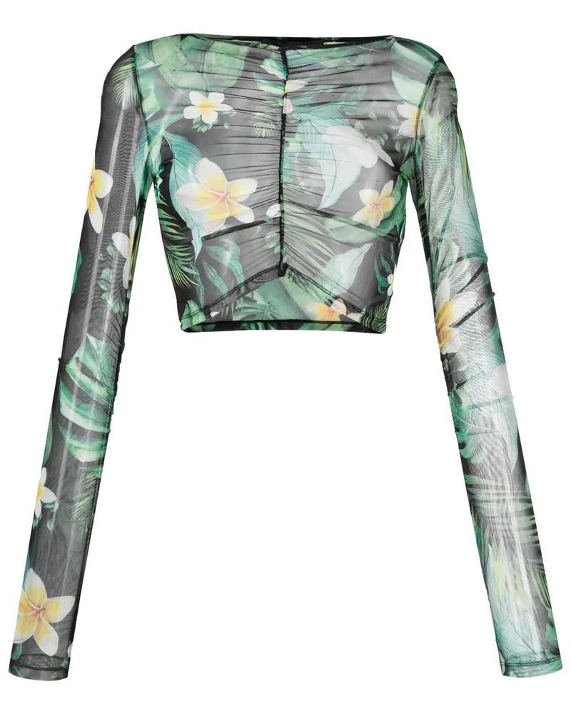 Philipp Plein Cropped-Top mit Print - Grün Grün