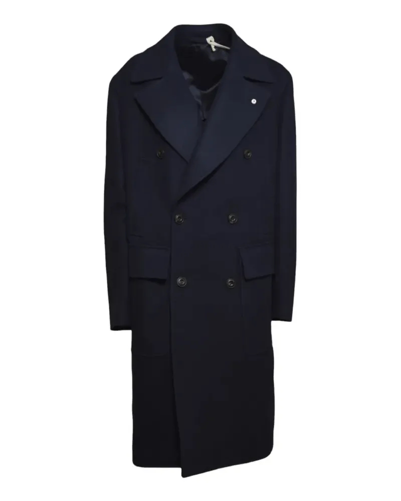 Luigi Bianchi Mantova double-breasted peak-lapel coat - Blau Blau