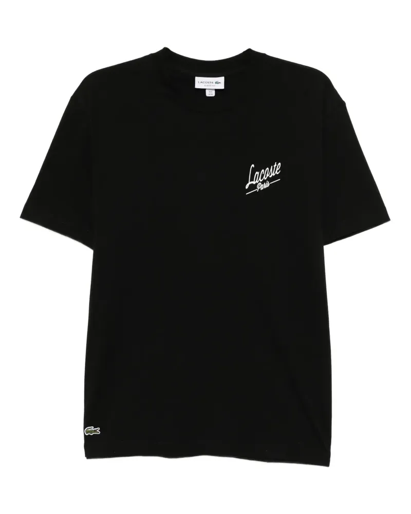 Lacoste T-Shirt mit Logo-Print - Schwarz Schwarz