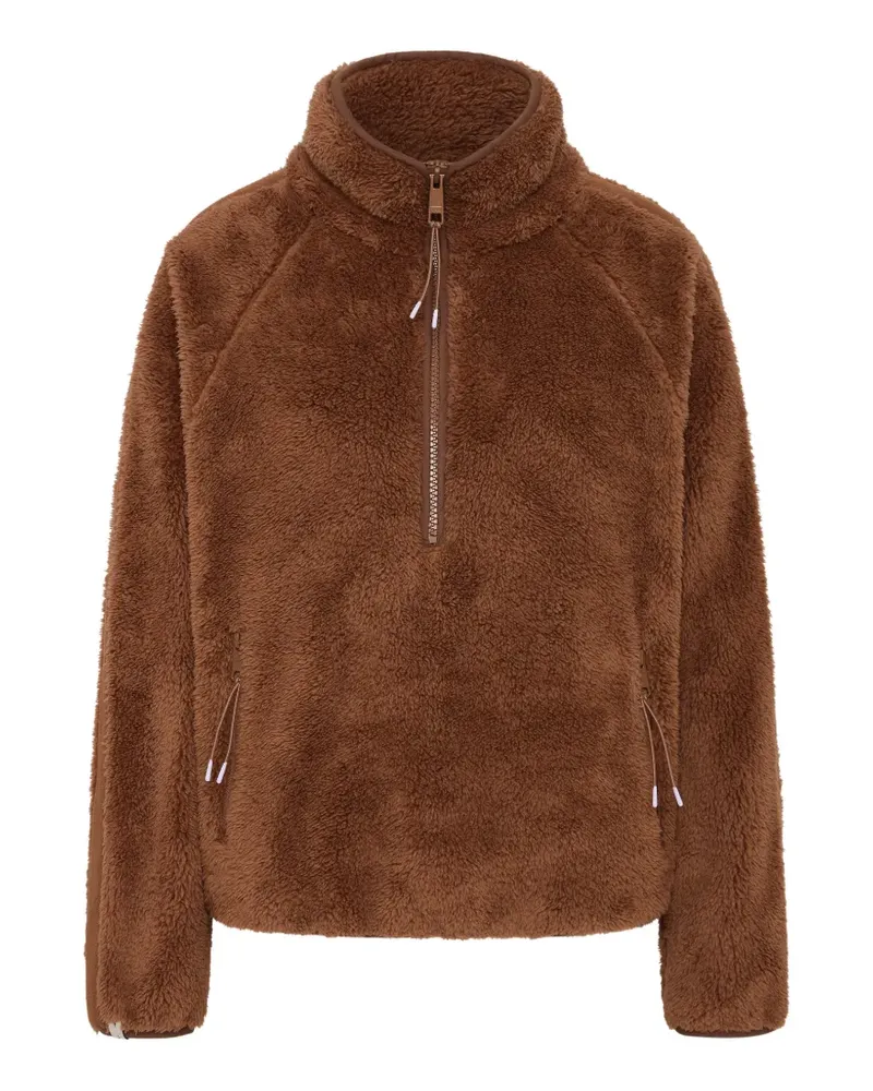 The Upside Harlow Fleece-Sweatshirt mit kurzem Reißverschluss - Braun Braun