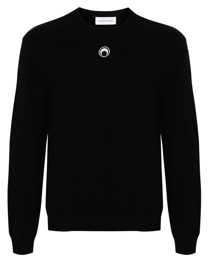 Marine Serre Pullover mit Sichelmond-Stickerei - Schwarz Schwarz