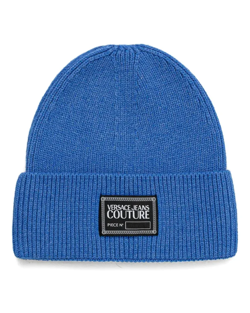 Versace Jeans Beanie mit Logo-Patch - Blau Blau