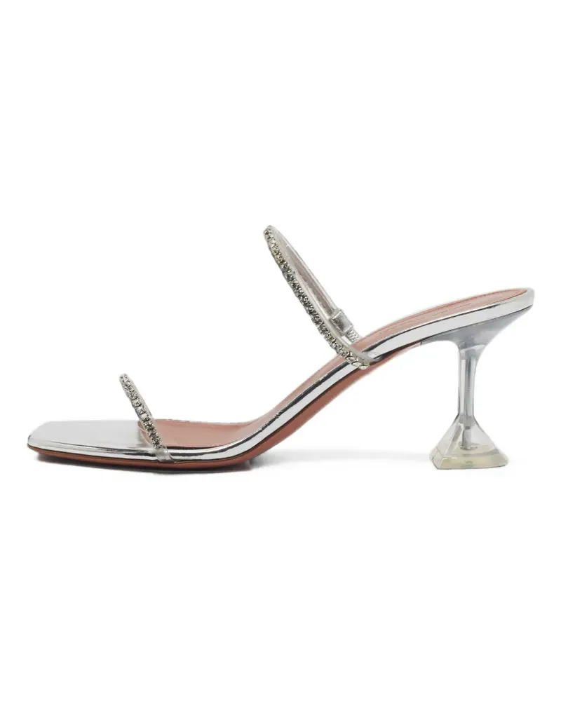 Amina Muaddi Gilda Sandalen mit Kristallen - Silber Silber