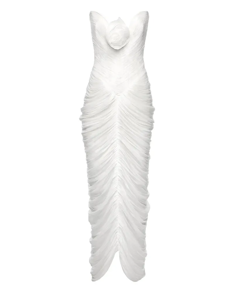 Ana Radu Maxikleid mit Rosenverzierung - Weiß Weiß