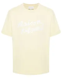 Kitsuné T-Shirt mit Handwriting-Print Gelb