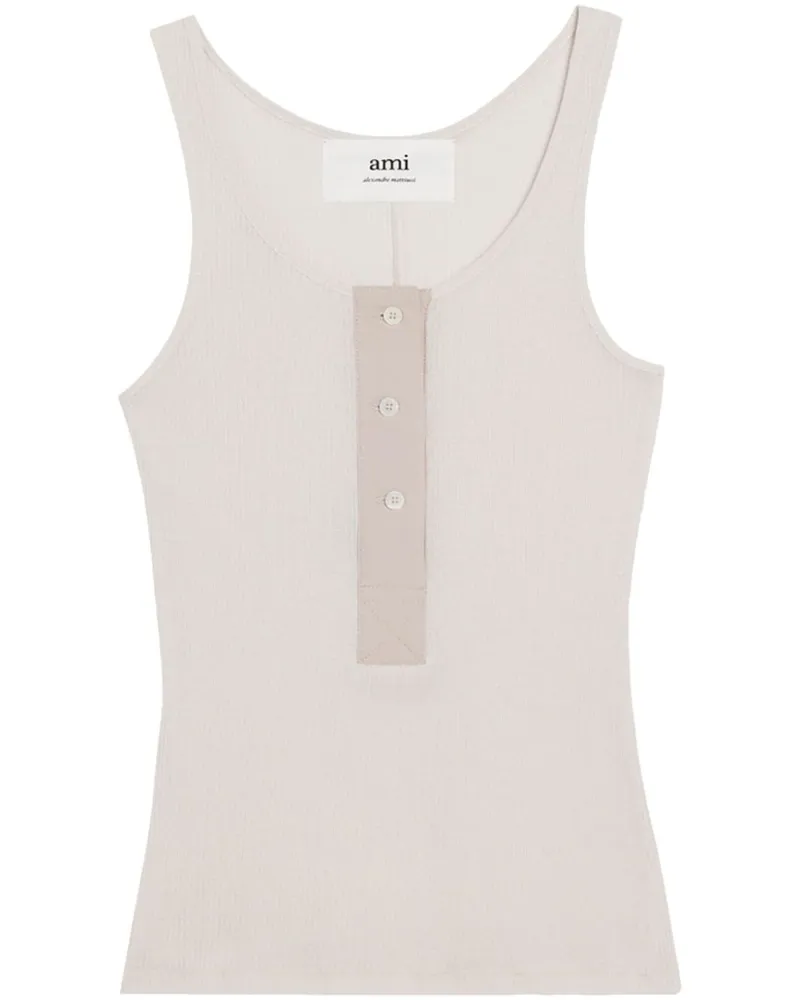 AMI Paris Tanktop mit Knöpfen - Grau Grau