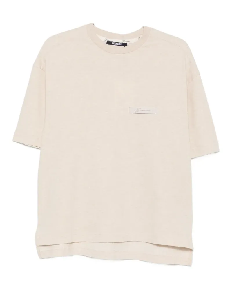 Jacquemus logo-patch short-sleeve T-shirt - Nude Nude