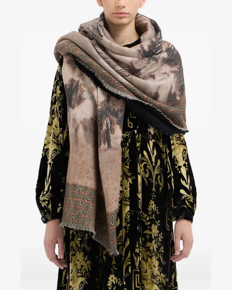 Pierre-Louis Mascia geometric-pattern scarf - Nude Nude