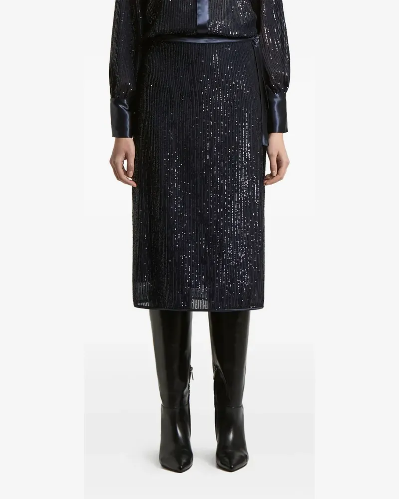 Peserico sequin embellished midi skirt - Blau Blau