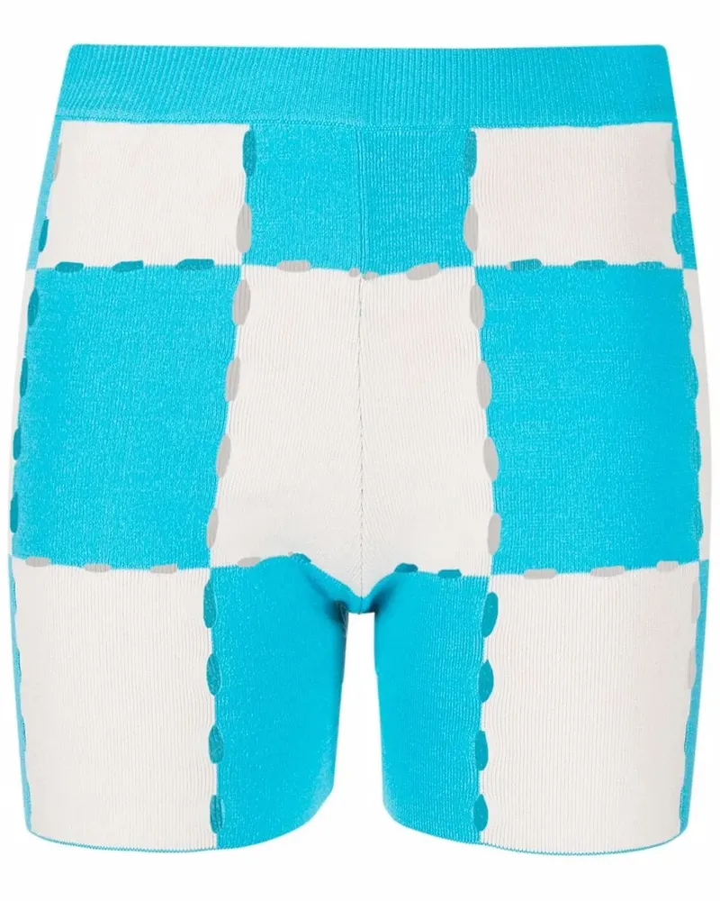 Jacquemus Karierte Patchwork-Shorts - Blau Blau