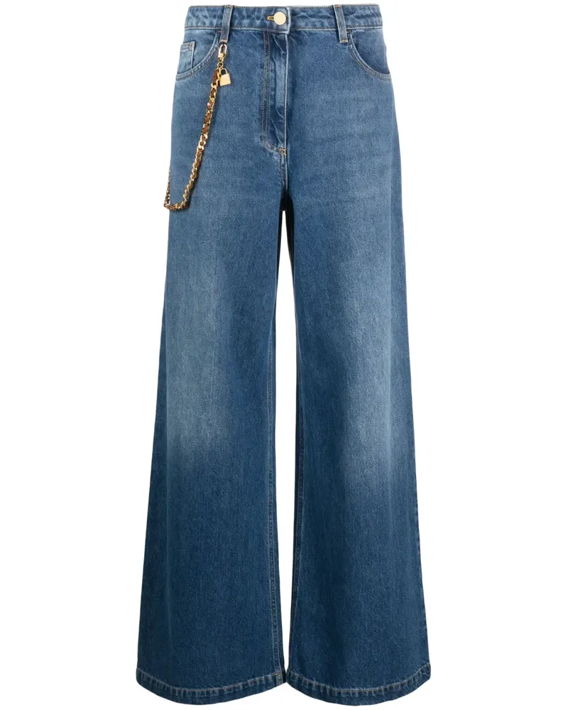 Elisabetta Franchi Tief sitzende Wide-Leg-Jeans - Blau Blau