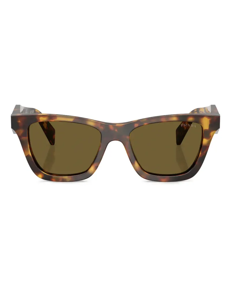 Prada Sonnenbrille mit breitem Gestell - Braun Braun