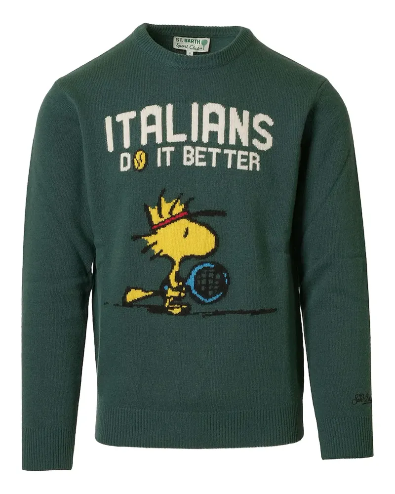 MC2 Saint Barth Heron Pullover mit grafischem Print - Grün Grün