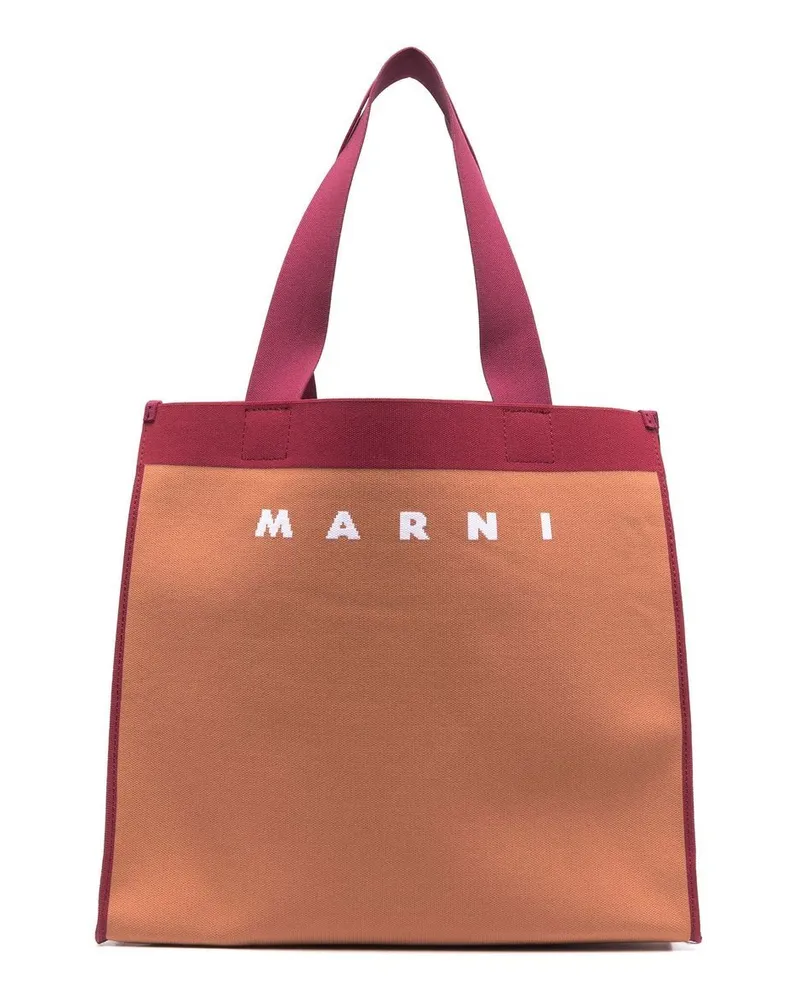 Marni Handtasche mit Logo-Print - Orange Orange