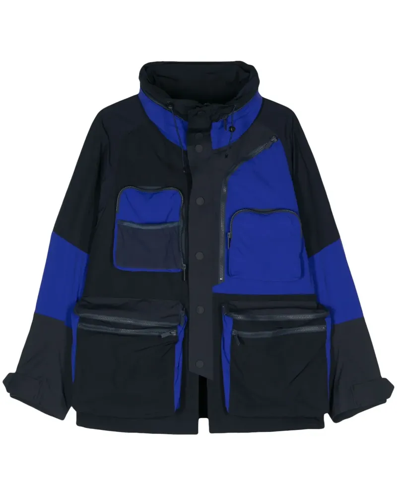 White Mountaineering Parka in Colour-Block-Optik - Blau Blau