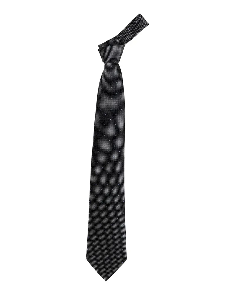 Ermenegildo Zegna Seidenkrawatte mit Polka Dots - Schwarz Schwarz
