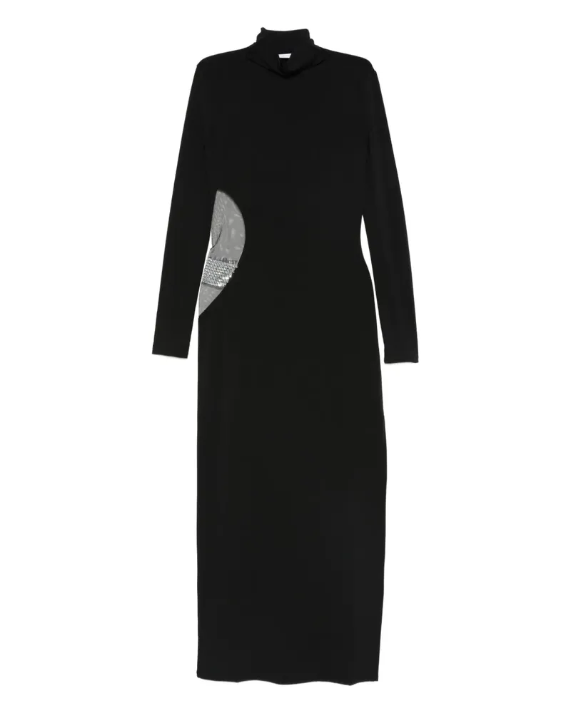 Patrizia Pepe Strassverziertes Kleid mit Stehkragen - Schwarz Schwarz