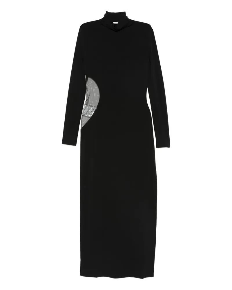 Patrizia Pepe high-neck rhinestone-embellished dress - Schwarz Schwarz