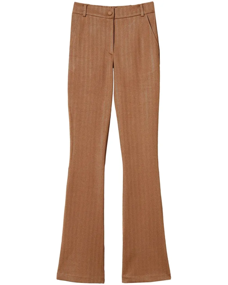 Twin-Set Ausgestellte Jacquard-Hose - Nude Nude