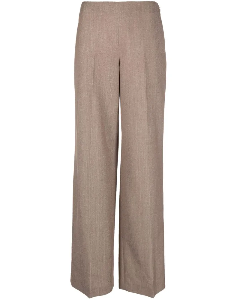 Stella McCartney Wide-Leg-Hose mit Falten Braun