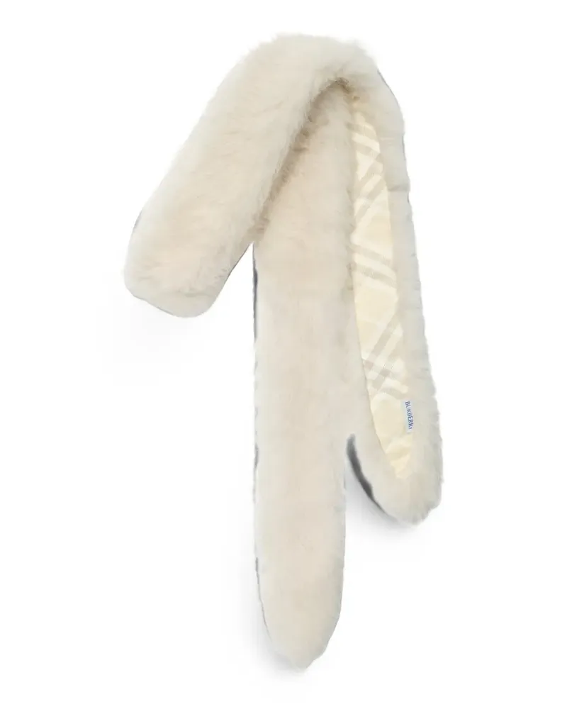 Burberry skinny shearling scarf - Nude Nude