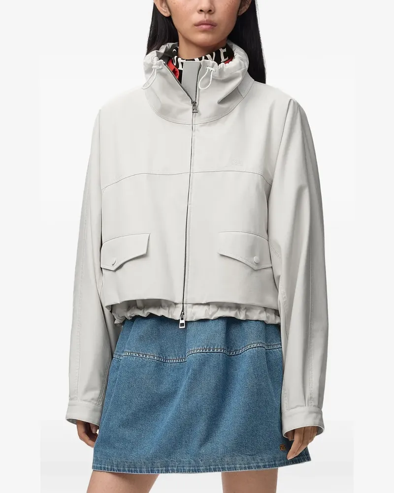 Loewe Jacke im Layering-Look mit Kordelzug - Weiß Weiß