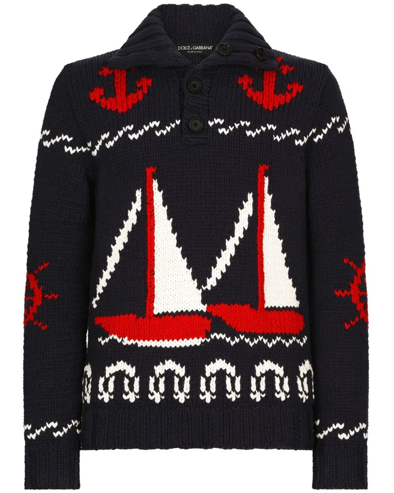 Dolce & Gabbana Pullover mit Intarsienmuster - Schwarz Schwarz
