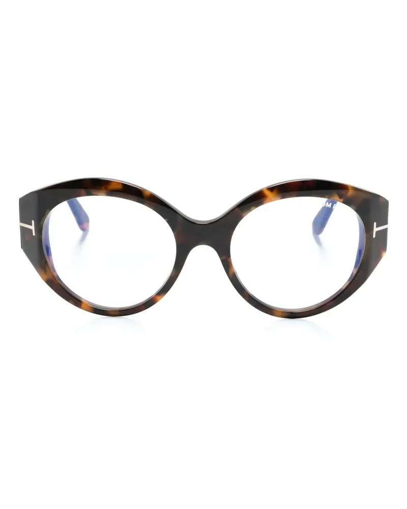 Tom Ford Ovale Brille in Schildpattoptik - Braun Braun