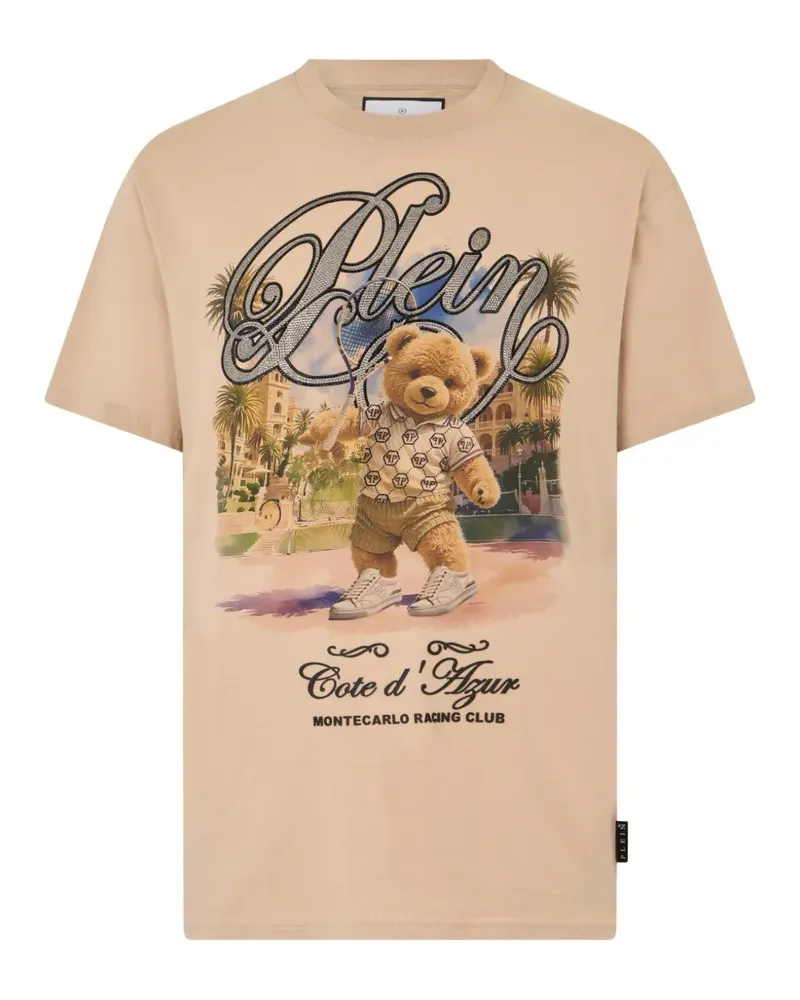 Philipp Plein teddy tennis round-neck T-shirt - Nude Nude