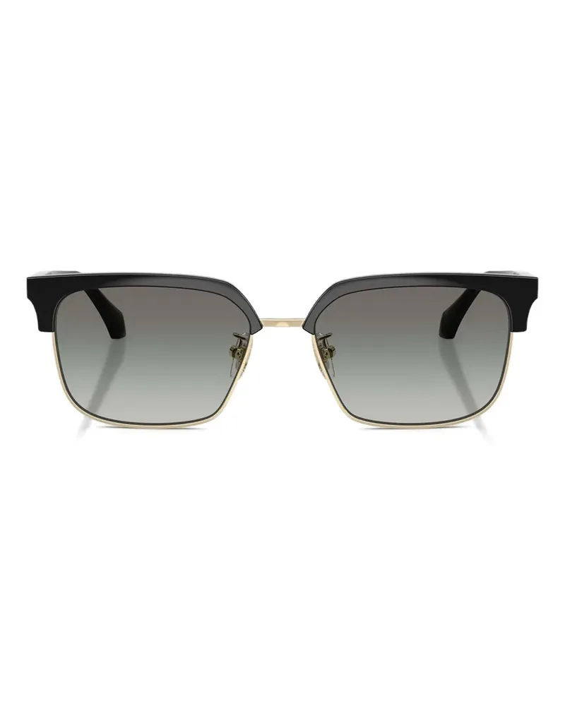 Versace Sonnenbrille mit eckigem Gestell - Schwarz Schwarz