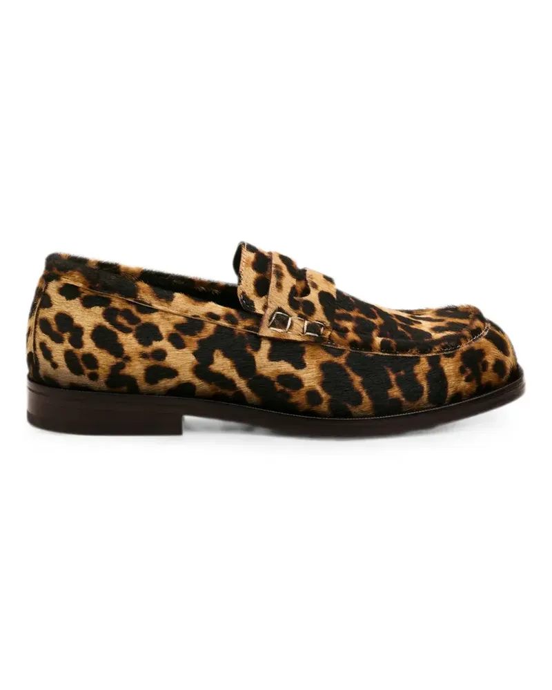 AMI Paris leopard-print cowhide leather loafers - Nude Nude