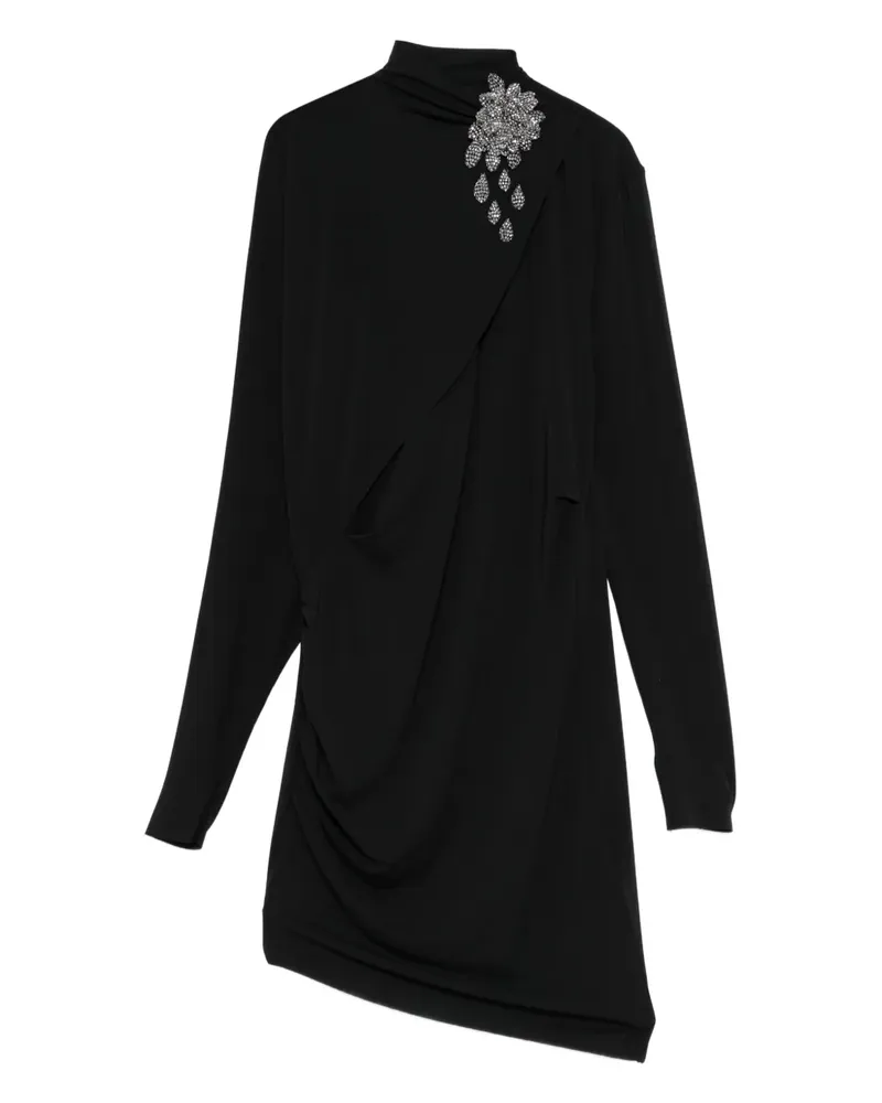 Amen Asymmetrisches Kleid mit Kristallverzierung - Schwarz Schwarz