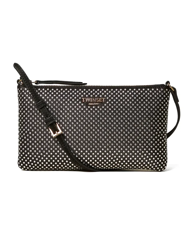 Twin-Set Umhängetasche mit Strass - Schwarz Schwarz