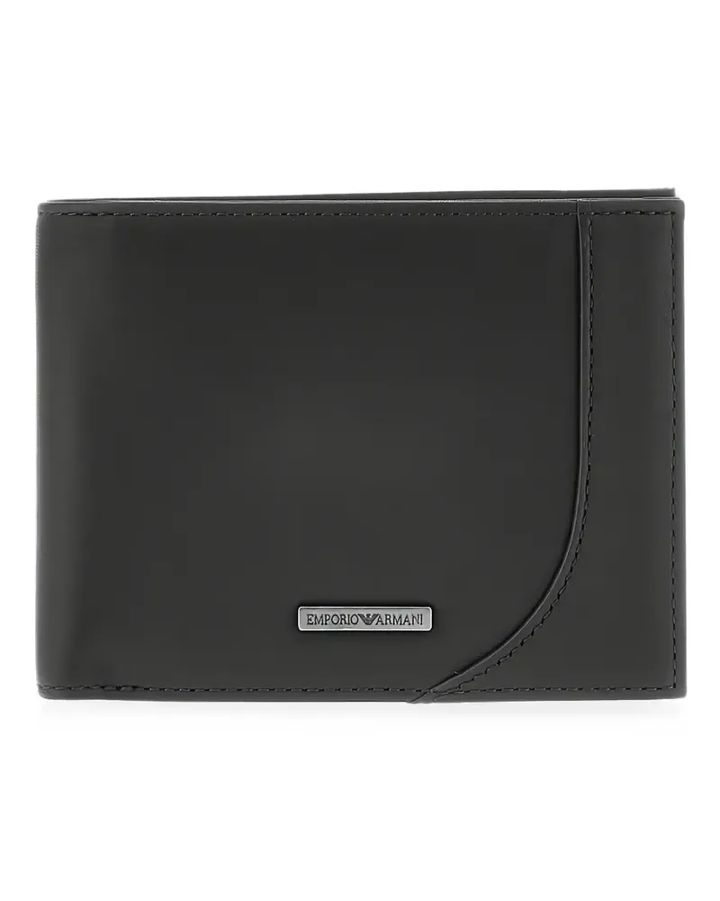 Emporio Armani logo-plaque bifold wallet - Schwarz Schwarz
