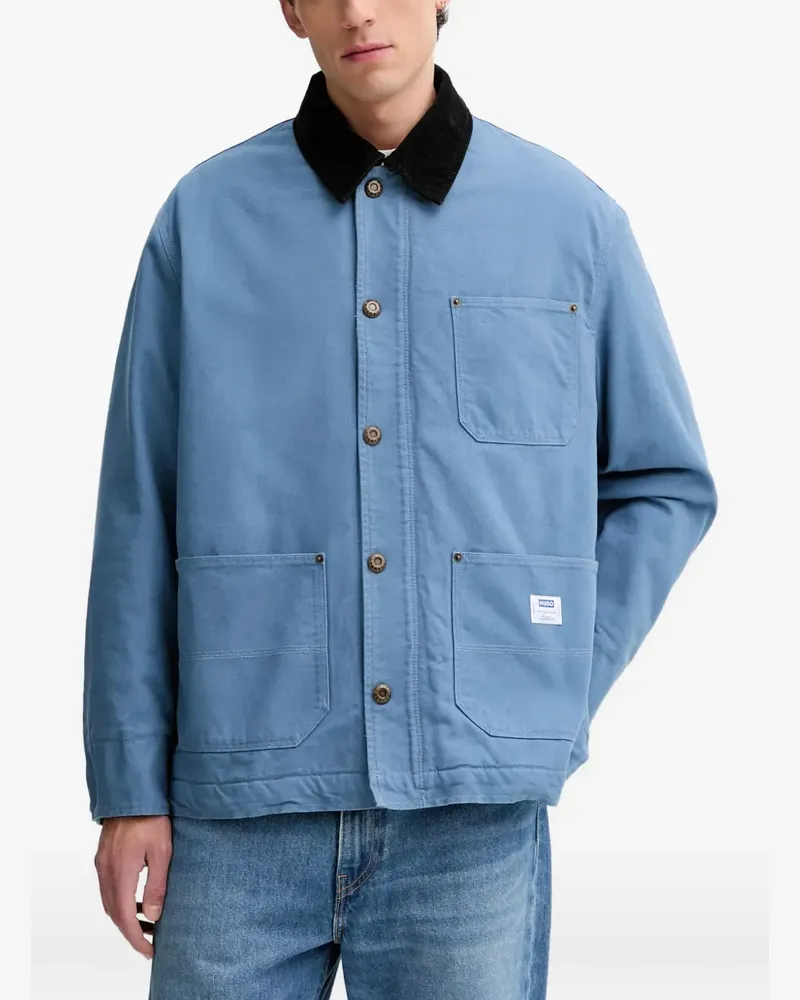 HUGO BOSS corduroy-collar Jacket - Blau Blau