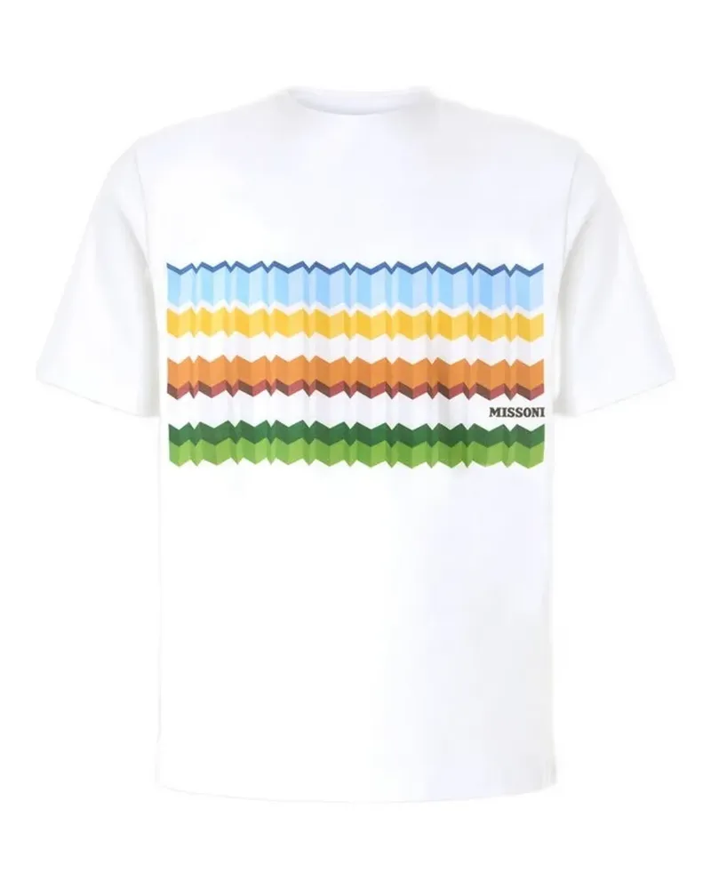 Missoni T-Shirt mit Zickzack-Print - Weiß Weiß