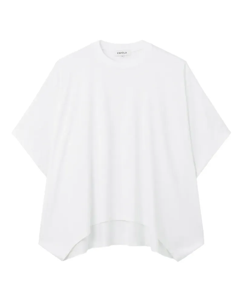 ENFÖLD asymmetric-hem short-sleeve T-shirt - Weiß Weiß